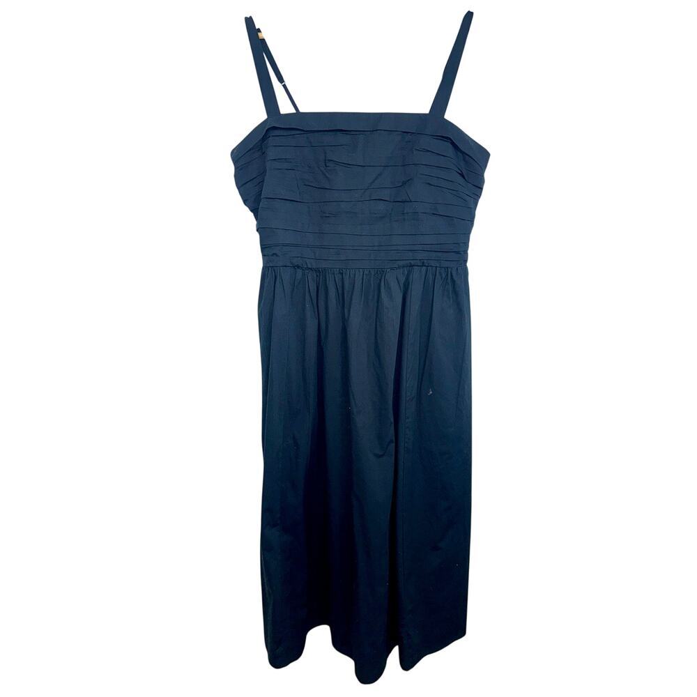 Abercrombie & Fitch Black Pleated Smocked Back Formal Midi Dress Womens Size XL